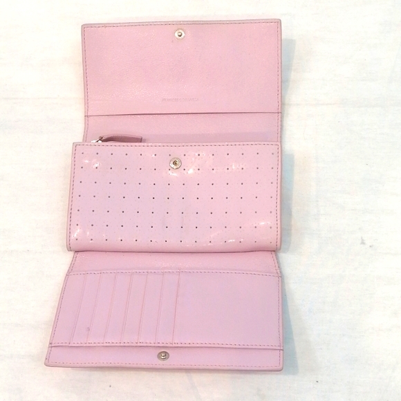 Francesco Biasia Pink Leather Trifold Wall… - Picture 2 of 13